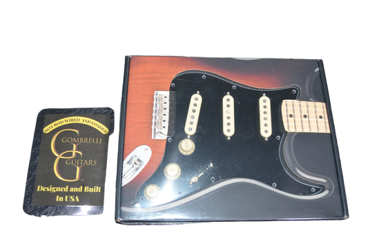 Pre-Wired Strat Pickguard, Tex-Mex SSS, Black 11 Hole PG