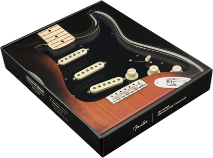 Pre-Wired Strat Pickguard, Tex-Mex SSS, Black 11 Hole PG