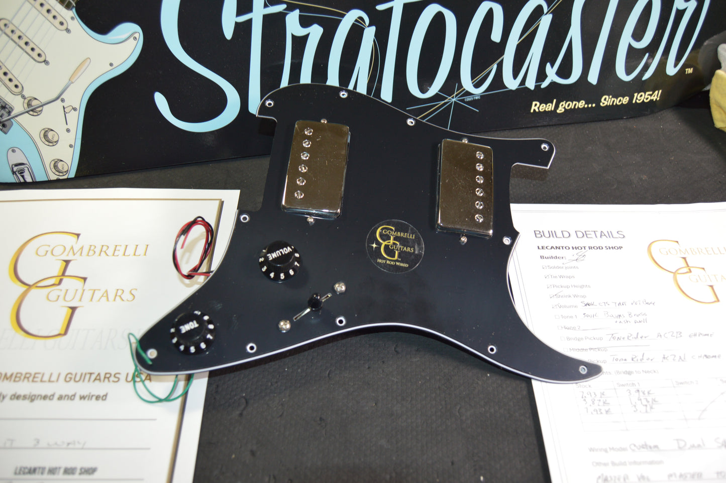 Hot Rod HH Loaded Fender Pickguard Stratocaster with ToneRider Chrome Buckers