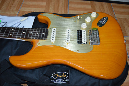 FSR Amber Transparent Stratocaster TBX Boost, Noiseless with Atomic Bucker