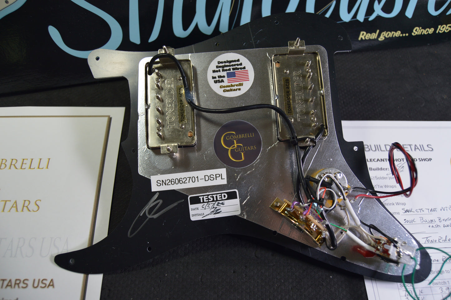 Hot Rod HH Loaded Fender Pickguard Stratocaster with ToneRider Chrome Buckers