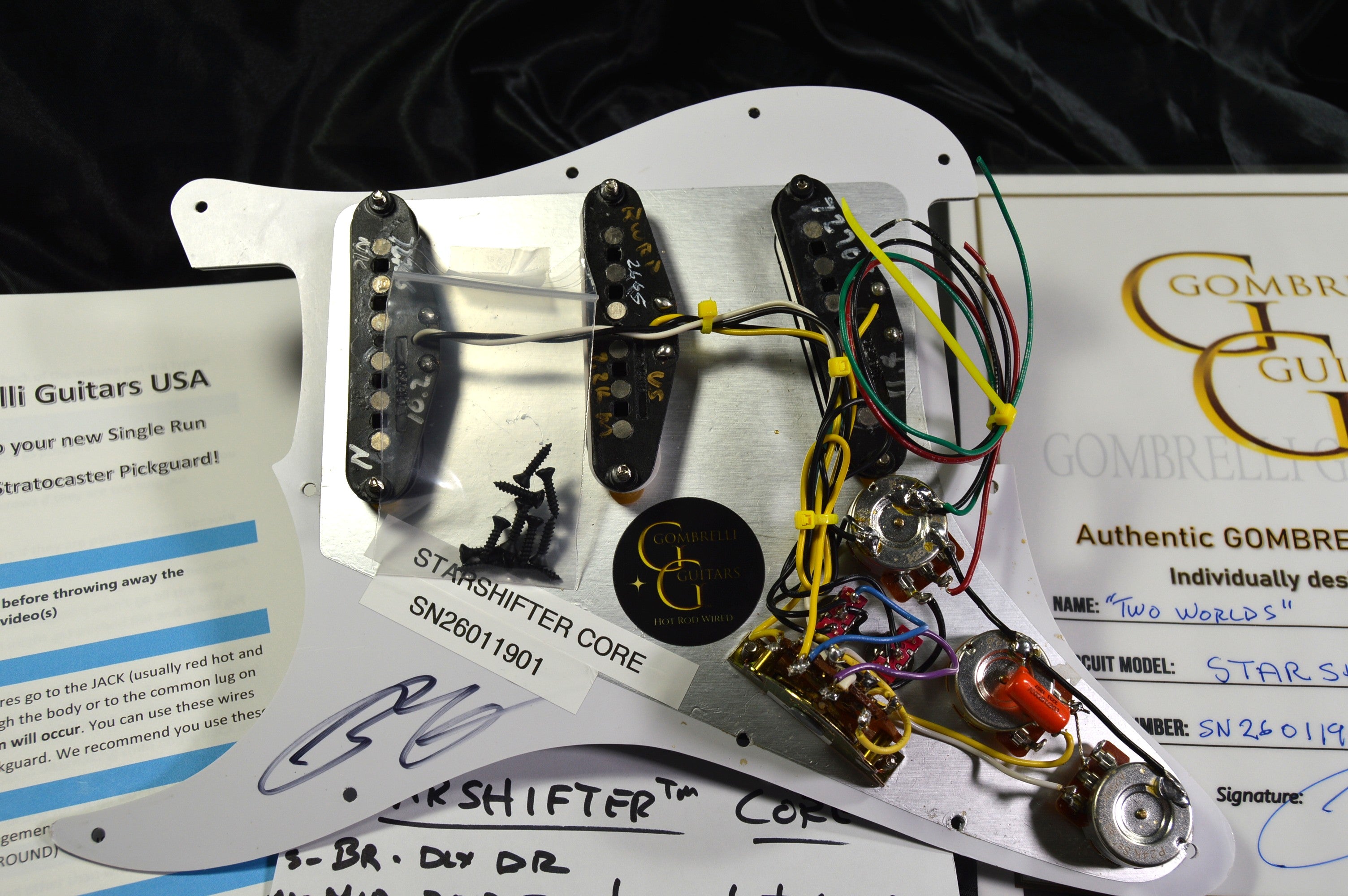 "TWO WORLDS" Pickguard STARSHIFTER™ CORE wiring