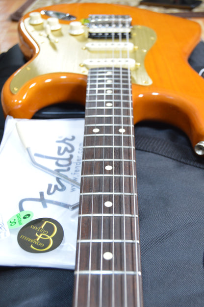FSR Amber Transparent Stratocaster TBX Boost, Noiseless with Atomic Bucker