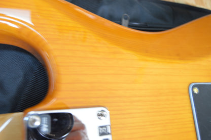 FSR Amber Transparent Stratocaster TBX Boost, Noiseless with Atomic Bucker