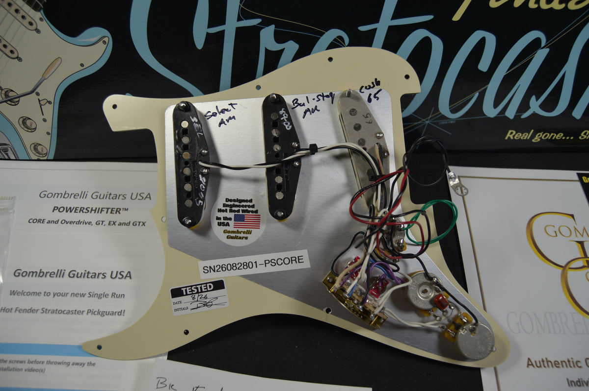 Hot Rodded Powershifter Loaded Fender Stratocaster Pickguard with Majestic Mix