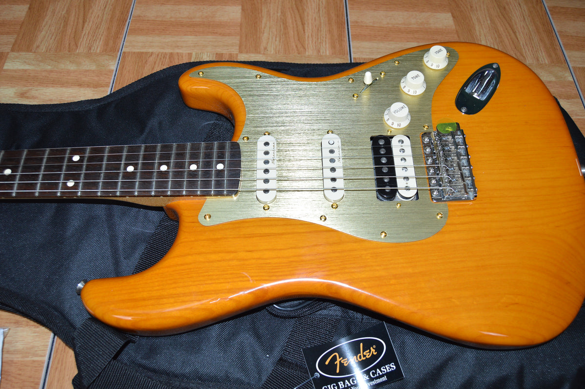 FSR Amber Transparent Stratocaster TBX Boost, Noiseless with Atomic Bucker
