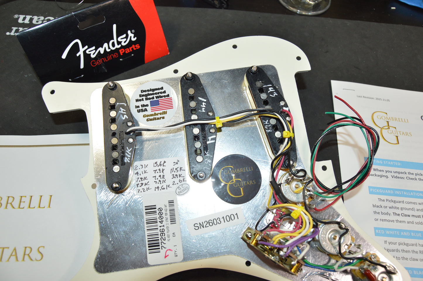 POWERSHIFTER™ Loaded Fender Pickguard Stratocaster Player Pro Hot Wired