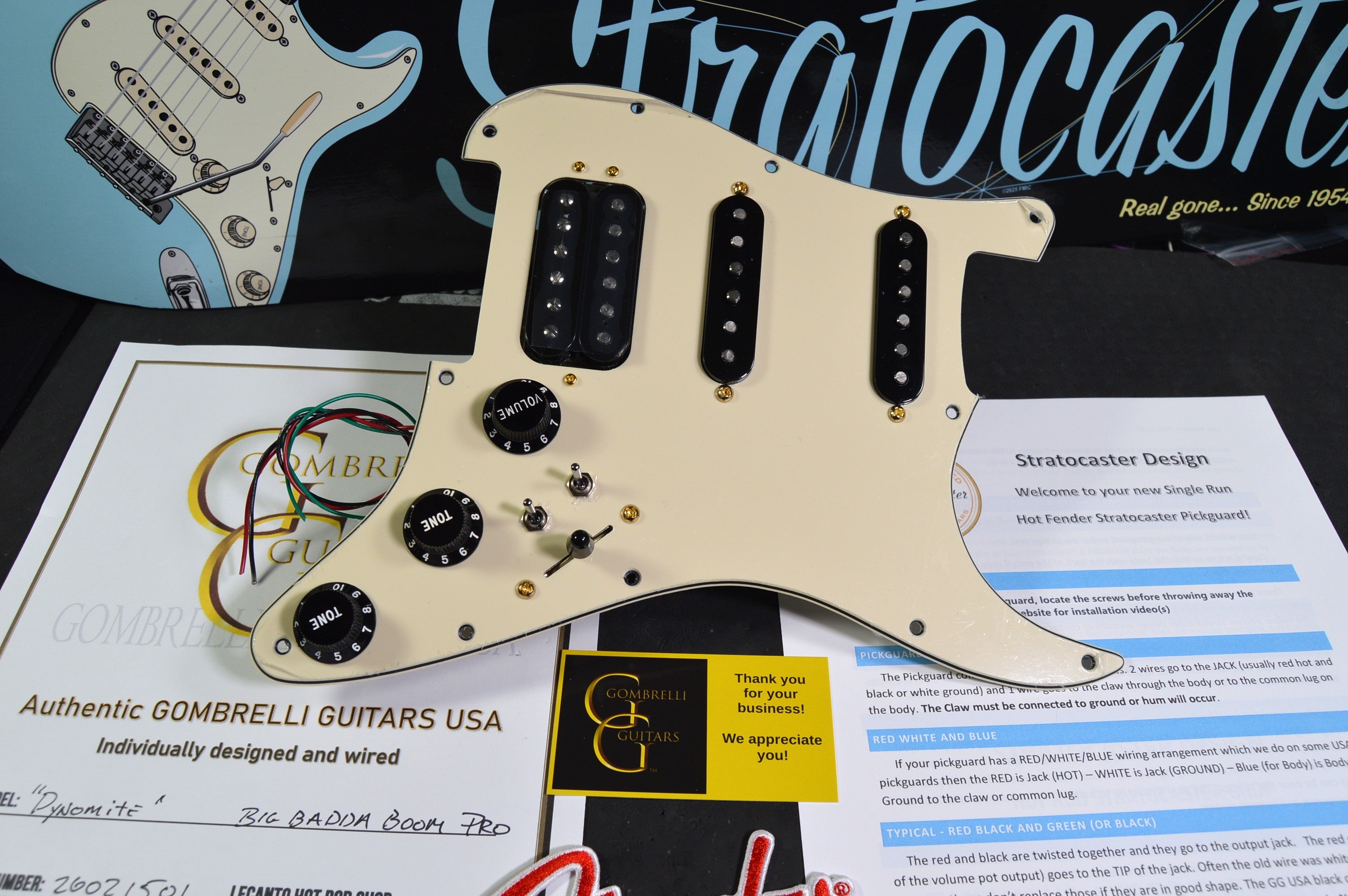 BIG BADDA BOOM PRO Stratocaster Pickguard HSS