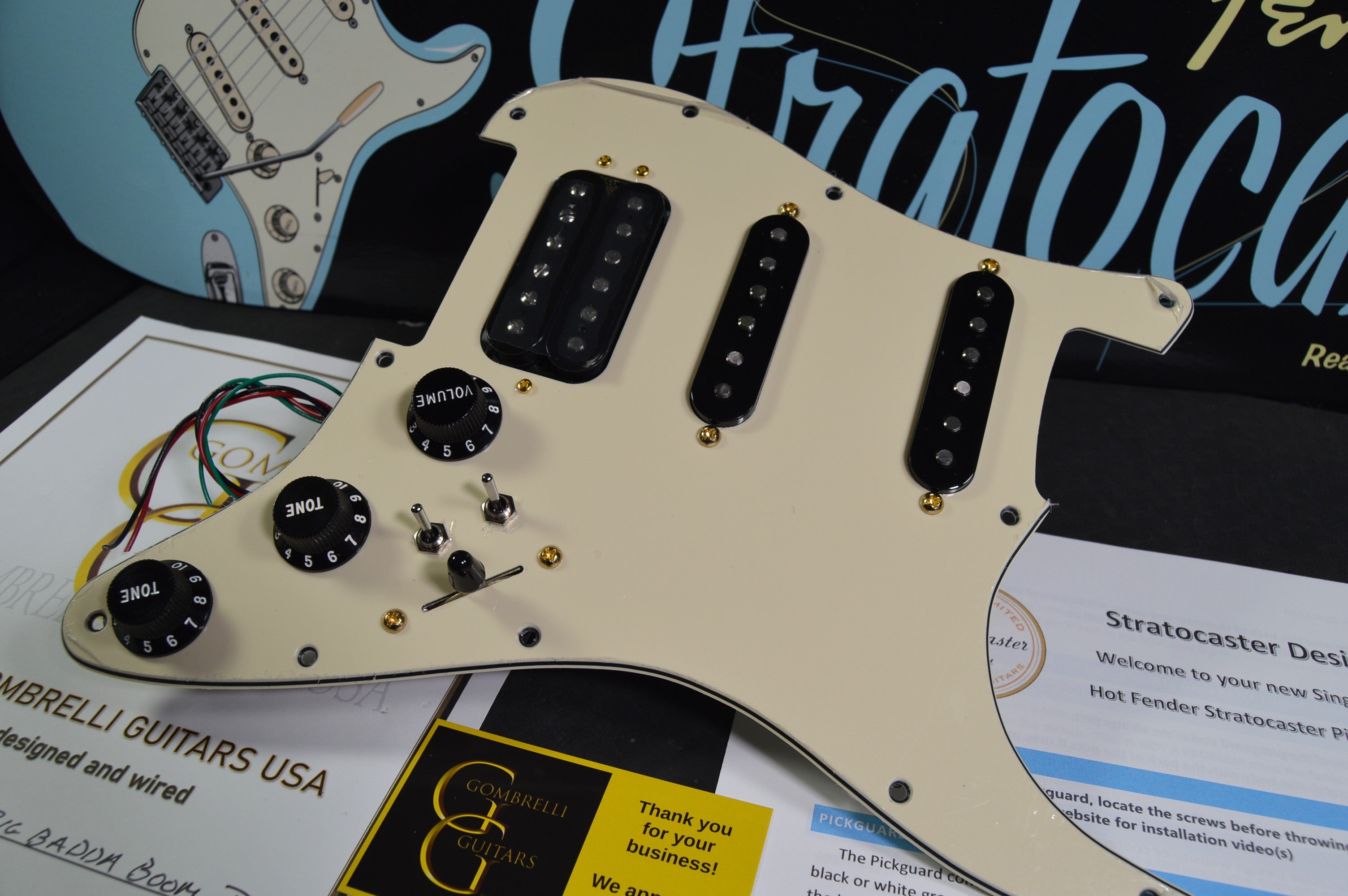 BIG BADDA BOOM PRO Stratocaster Pickguard HSS