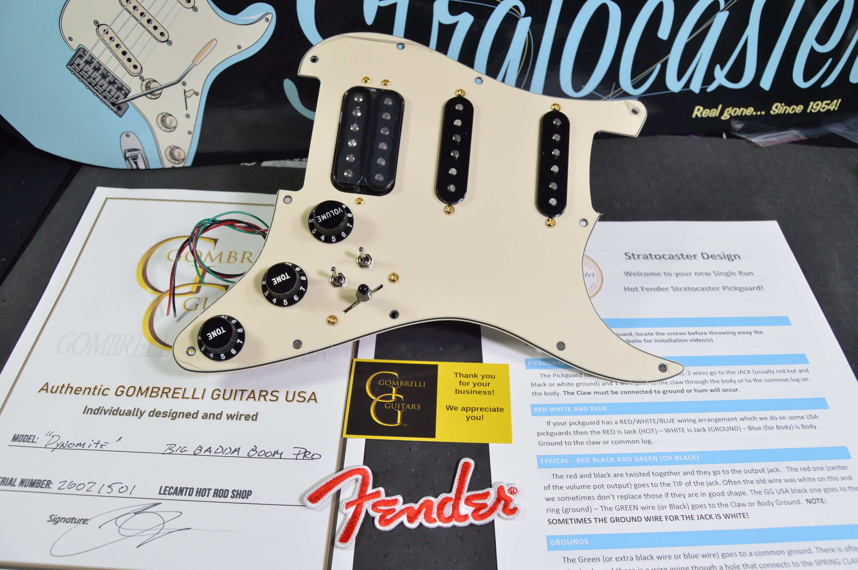 BIG BADDA BOOM PRO Stratocaster Pickguard HSS