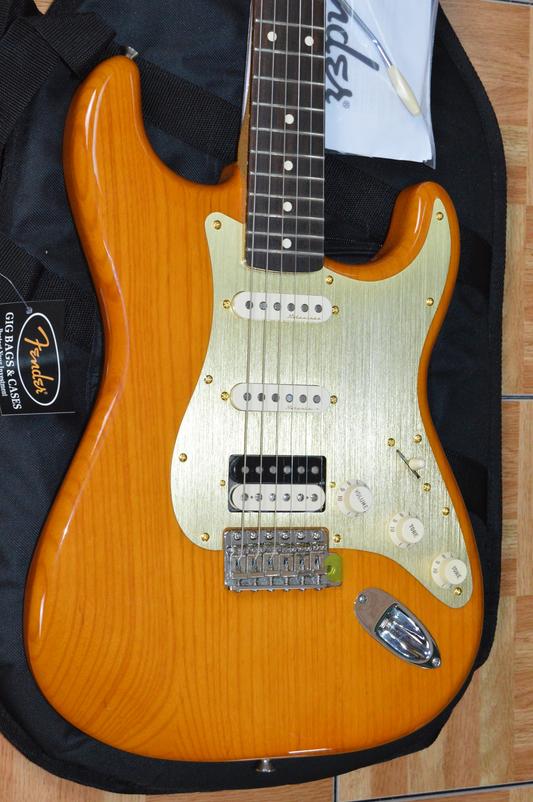 FSR Amber Transparent Stratocaster TBX Boost, Noiseless with Atomic Bucker